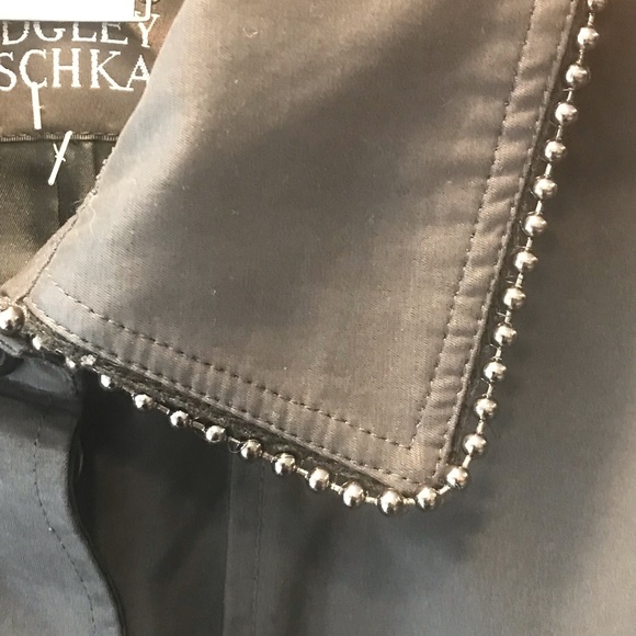 Badgley Mischka  Long Grey Trench Coat - Size Small - Picture 4 of 7